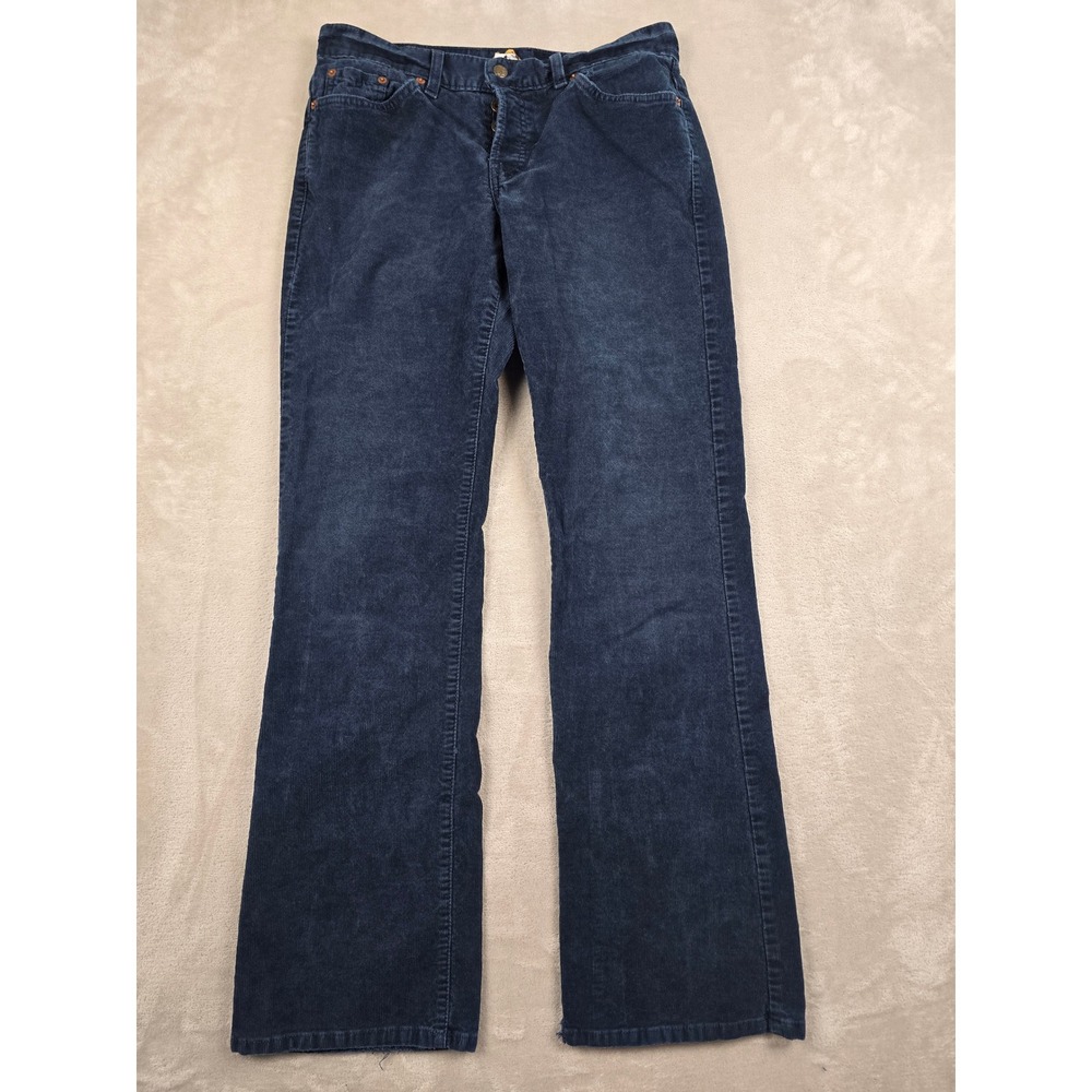 Vintage Lucky Brand Mollie Corduroy Pants Women 4/27 Blue Corduroy‎ Bootcut USA